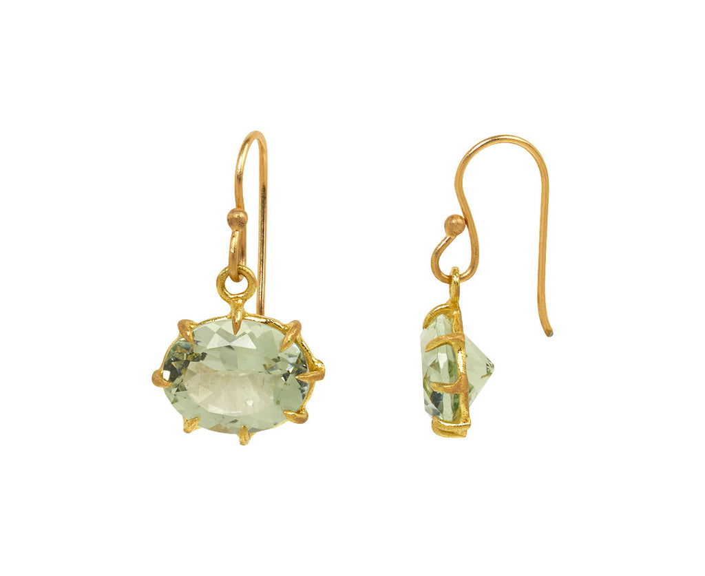 Small Green Amethyst Drop Earrings - TWISTonline 