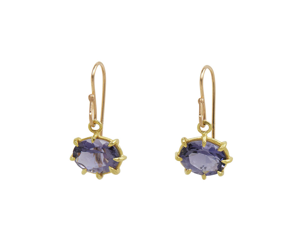 6mm Beaded Oval Faceted Studs Earrings