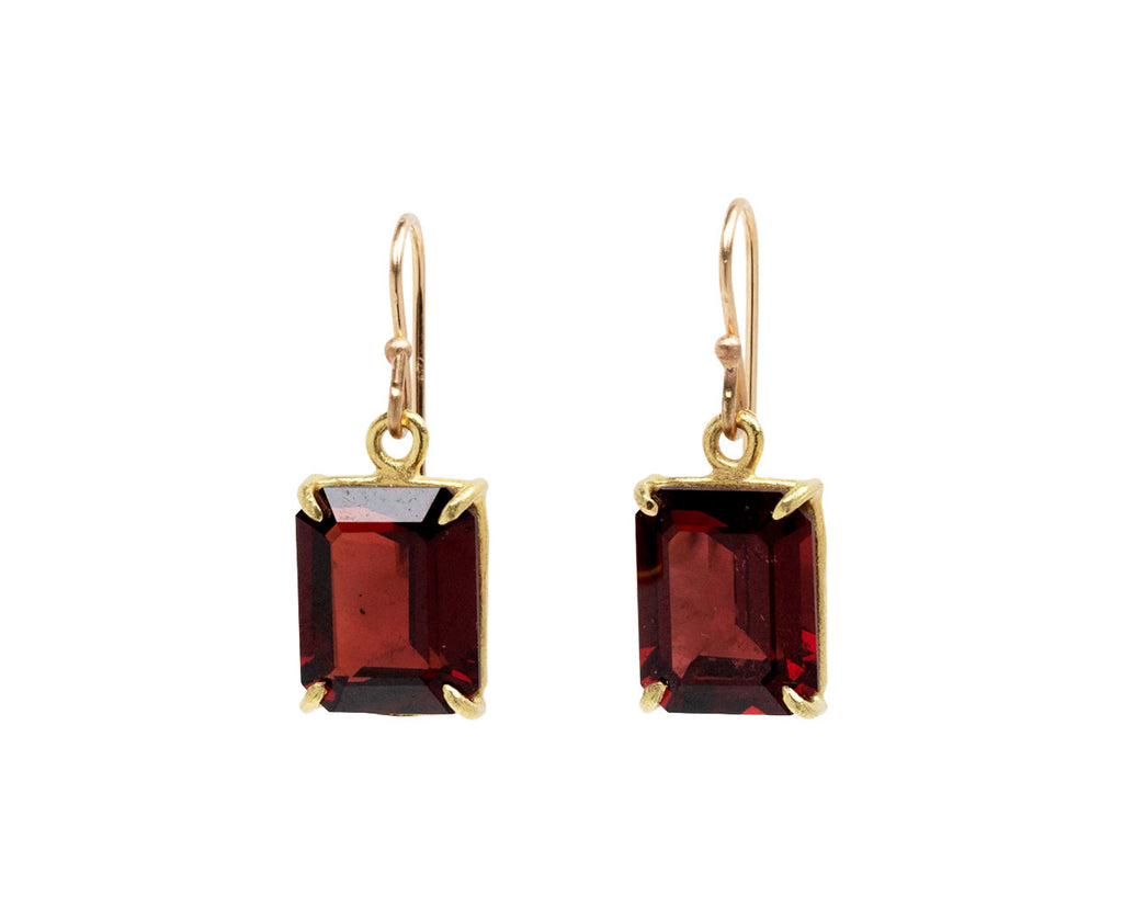 Rosanne Pugliese Emerald Cut Garnet Earrings