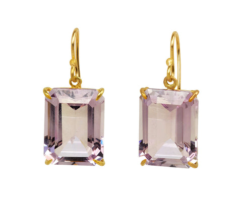 Medium Emerald Cut Amethyst Earrings - TWISTonline 