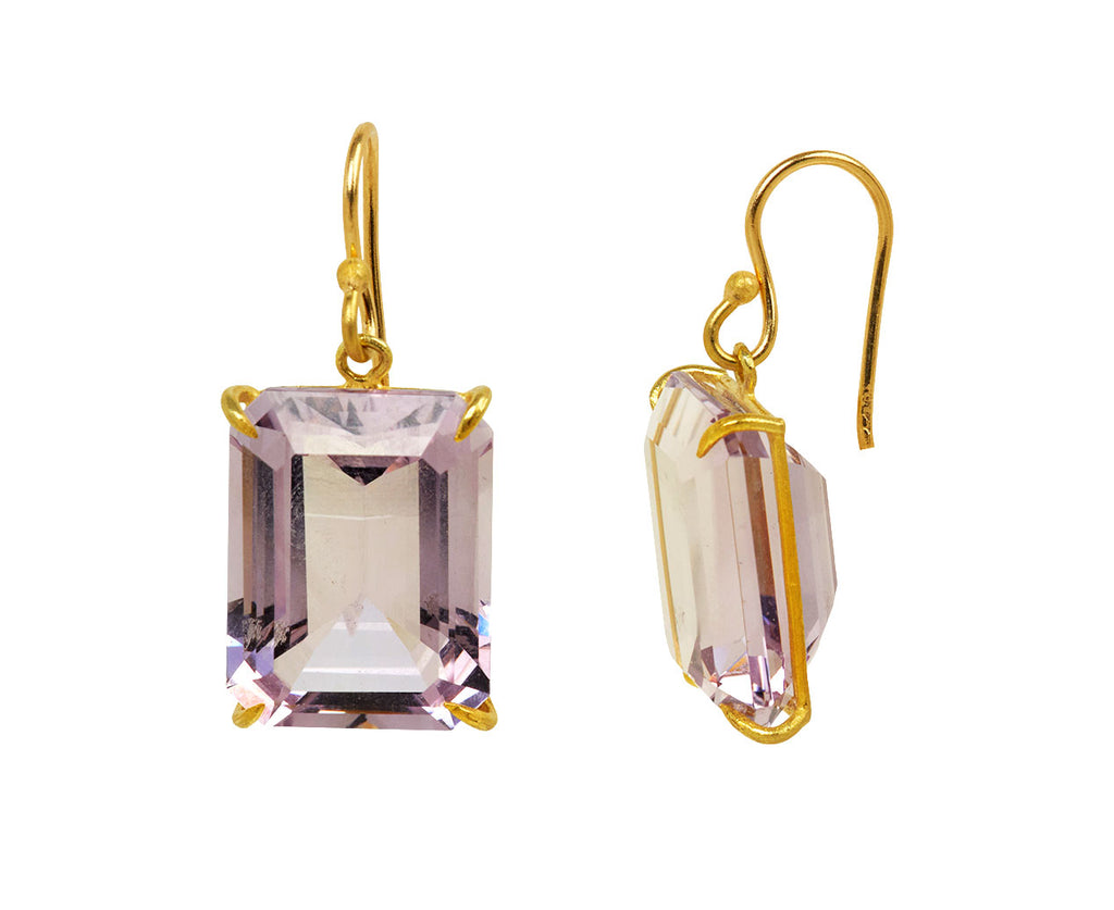 Medium Emerald Cut Amethyst Earrings - TWISTonline 