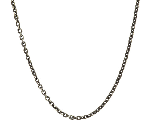 Thin Oxidized Sterling Silver Chain Necklace - TWISTonline 