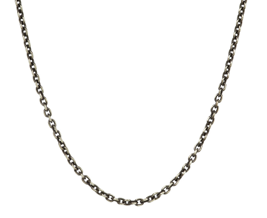Long Thin Oxidized Sterling Silver Chain Necklace - TWISTonline 