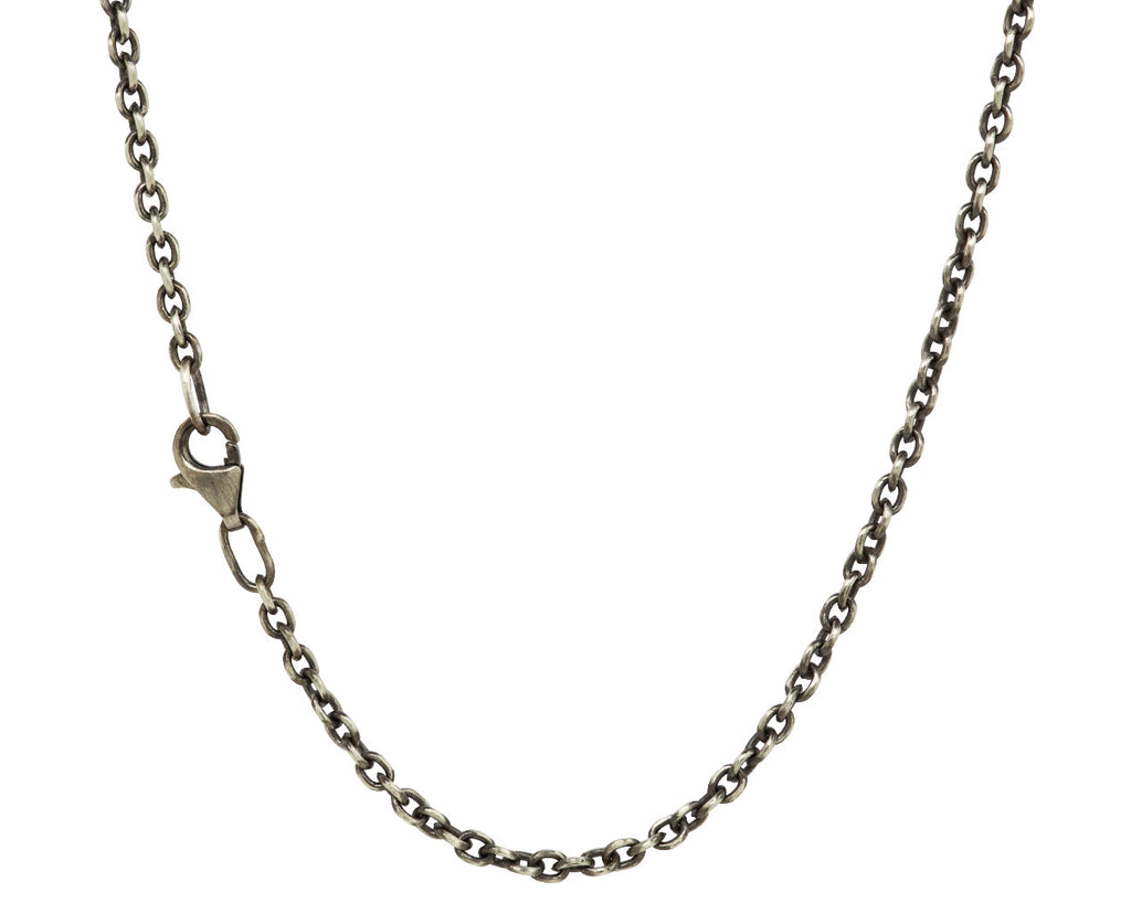 Long Thin Oxidized Sterling Silver Chain Necklace - TWISTonline 