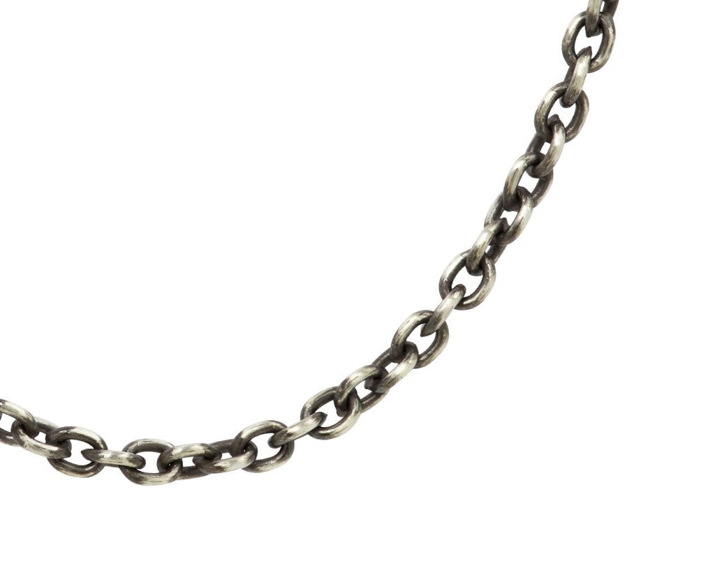 Long Thin Oxidized Sterling Silver Chain Necklace - TWISTonline 