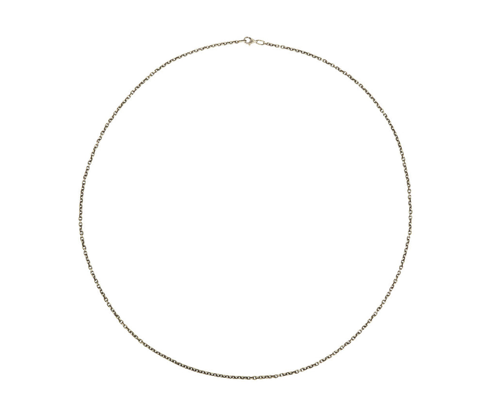Long Thin Oxidized Sterling Silver Chain Necklace - TWISTonline 