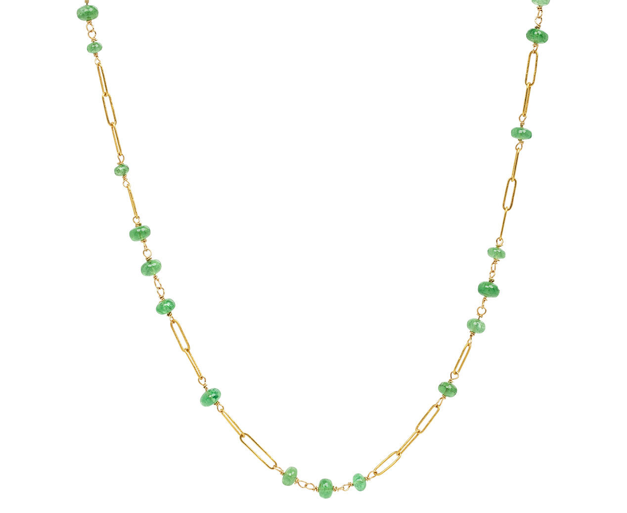 Rosanne Pugliese Tsavorite Beads and Handmade Links Necklace