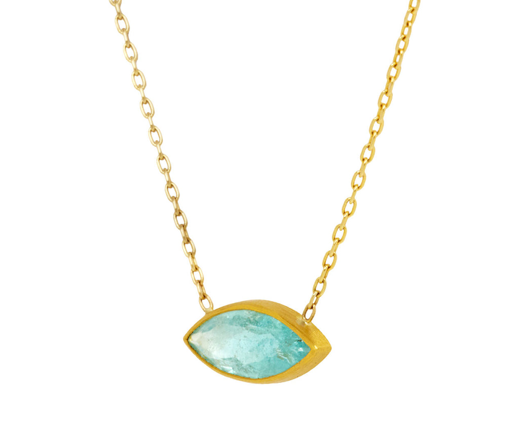 Navette Aquamarine Pendant Necklace - TWISTonline 
