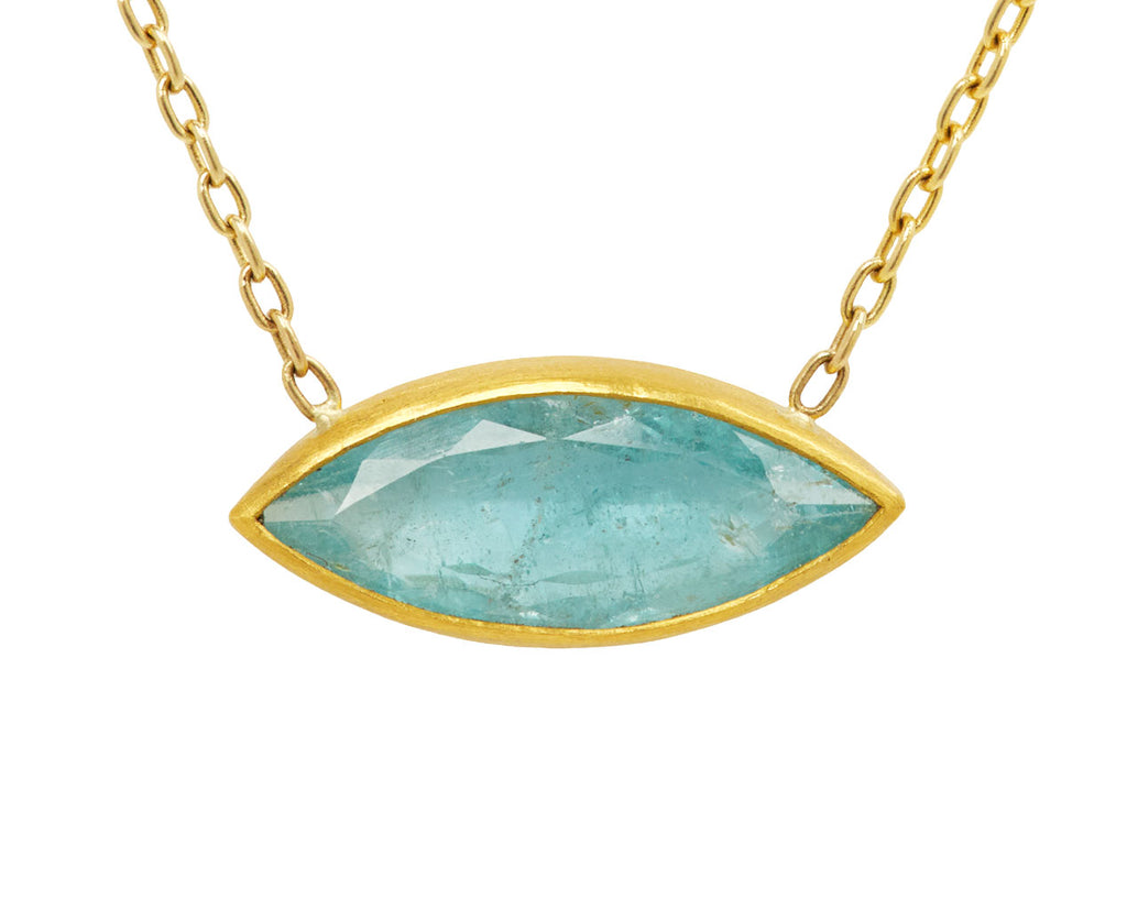 Navette Aquamarine Pendant Necklace - TWISTonline 