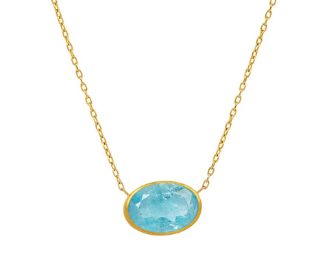 Oval Aquamarine Pendant Necklace - TWISTonline 