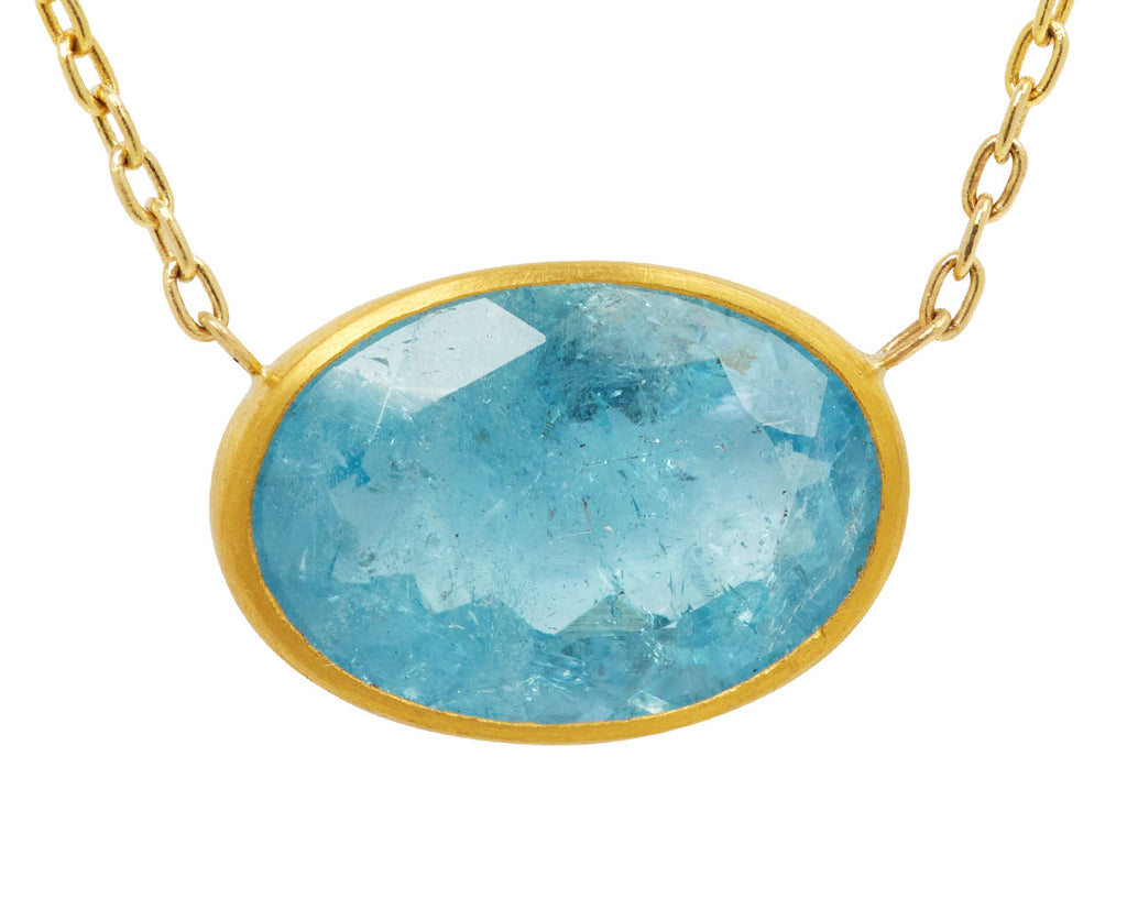 Oval Aquamarine Pendant Necklace - TWISTonline 