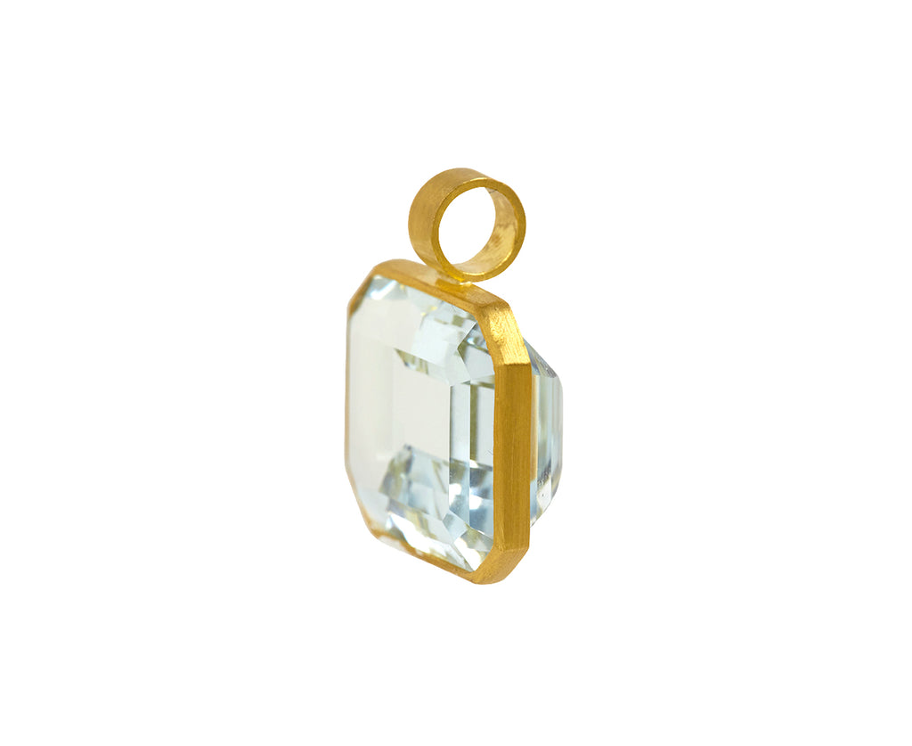 Rosanne Pugliese Emerald Cut Blue Topaz Pendant ONLY - Angled
