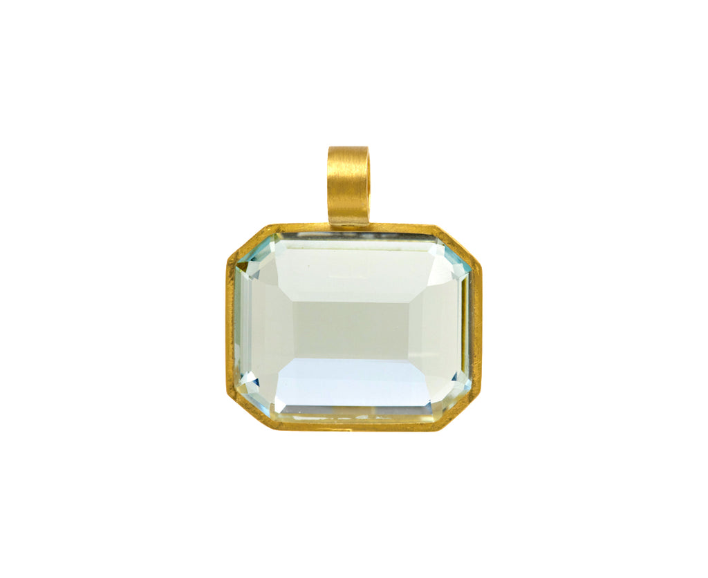 Rosanne Pugliese Emerald Cut Blue Topaz Pendant ONLY - Closeup