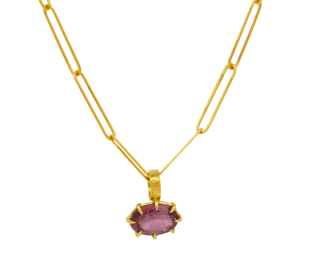Small Oval Pink Tourmaline Pendant ONLY - TWISTonline 