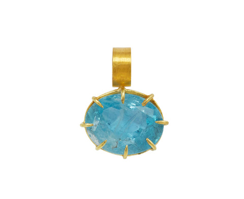 Oval Aquamarine Gem Pendant ONLY - TWISTonline 
