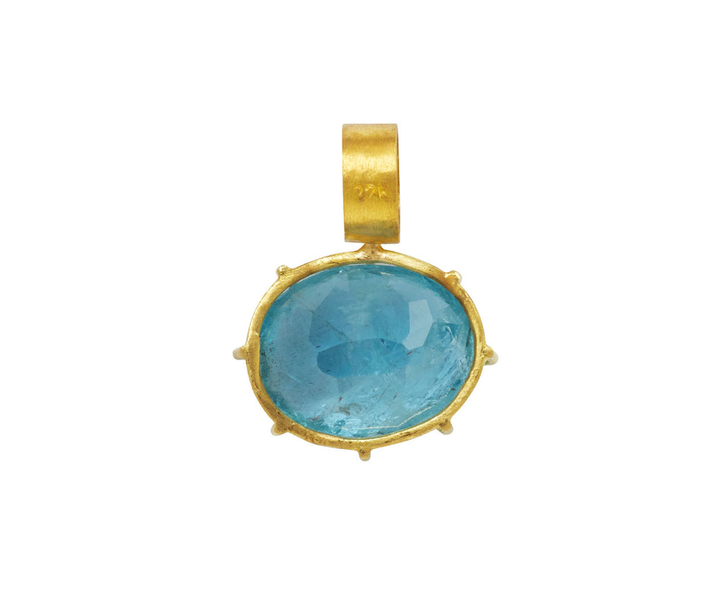 Oval Aquamarine Gem Pendant ONLY - TWISTonline 