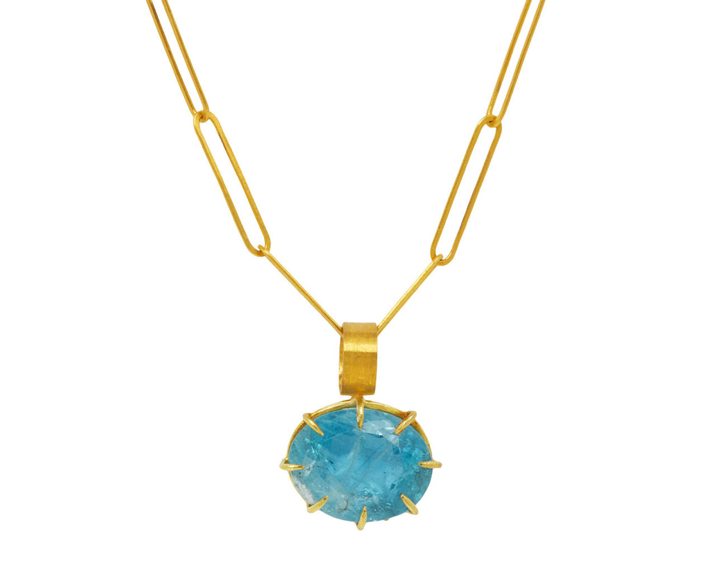 Oval Aquamarine Gem Pendant ONLY - TWISTonline 