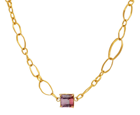 Rosanne Pugliese Bi-Color Tourmaline Mixed Link Chain Necklace