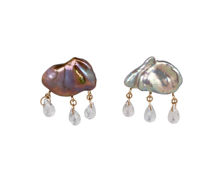 Gray Keshi Pearl Rainy Day Stud Earrings