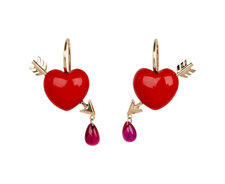 Rachel Quinn Coral Cupids Arrow Earrings