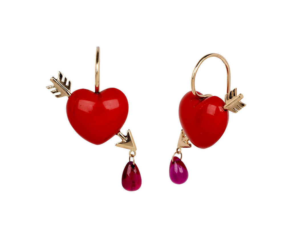 Rachel Quinn Coral Cupids Arrow Earrings