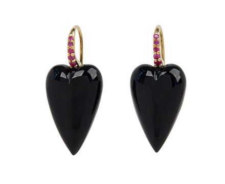 Rachel Quinn Black Onyx Heart Drop Earrings