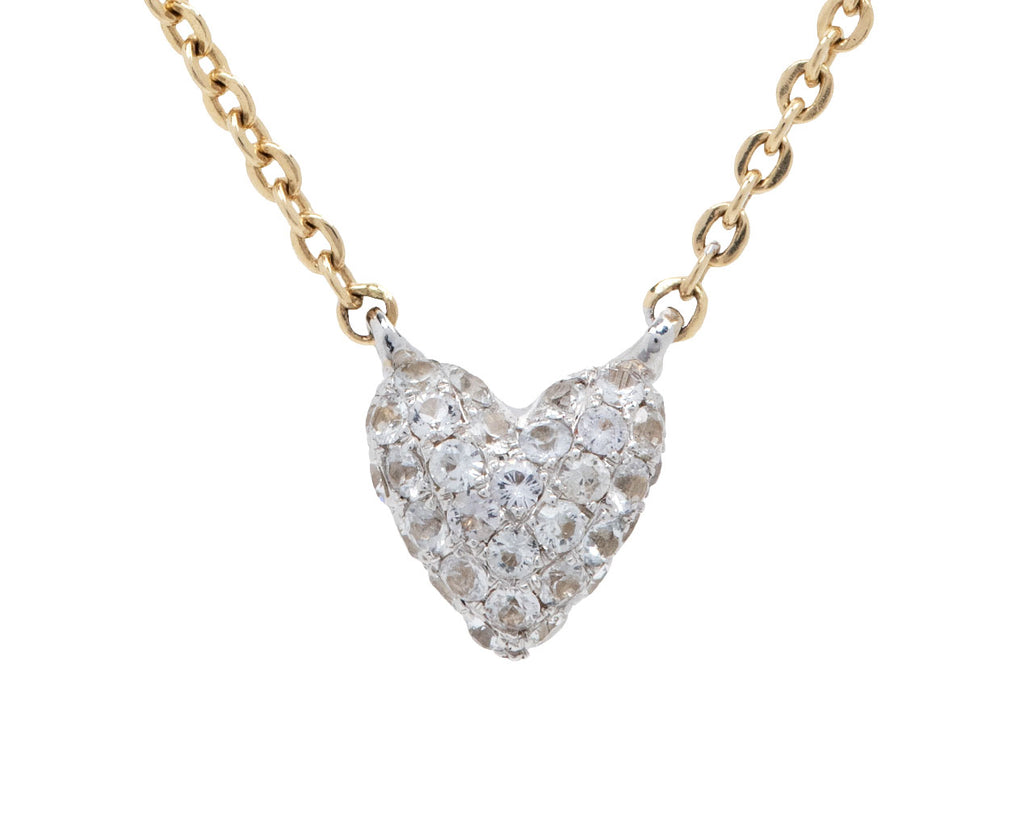 Rachel Quinn White Sapphire Sweet P Heart Necklace - Closeup