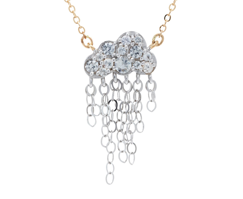 Rachel Quinn Petite Rain Cloud Necklace - Closeup