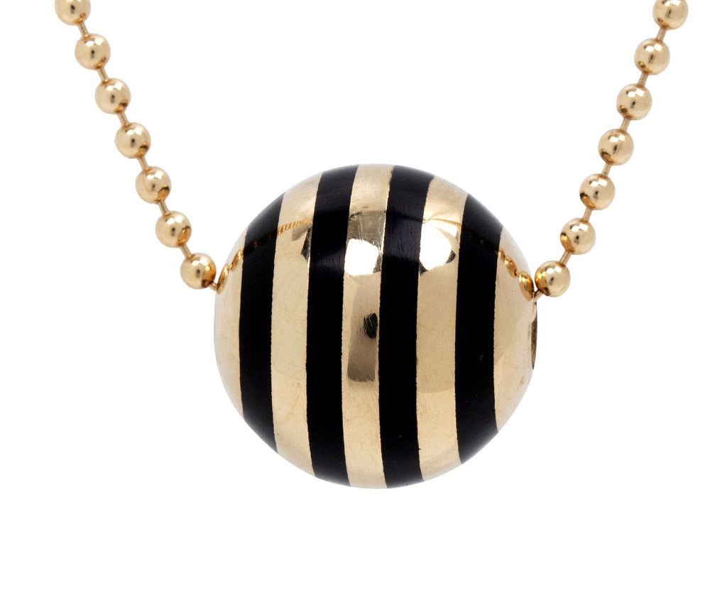 Rachel Quinn Striped Ball Chain Necklace - Closeup