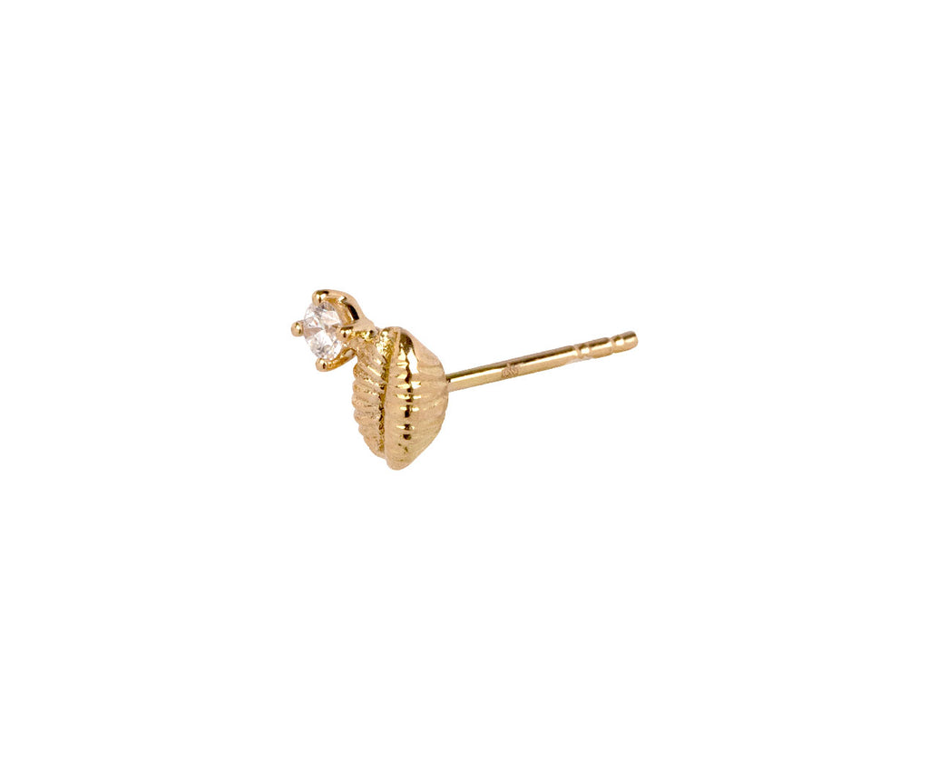 Renna Open Diamond Bitsy Bean SINGLE Stud Earring Side View