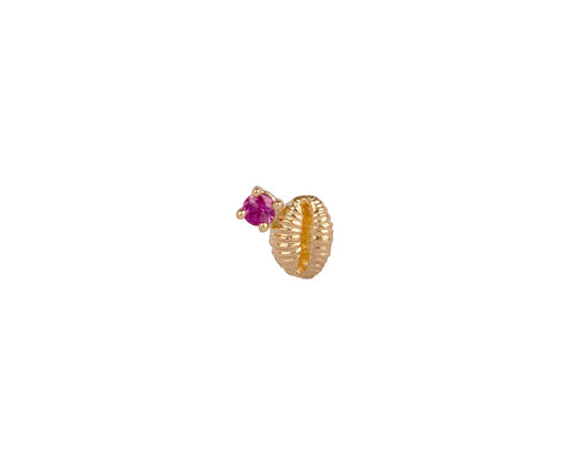 Renna Open Pink Sapphire Bitsy Bean SINGLE Stud Earring
