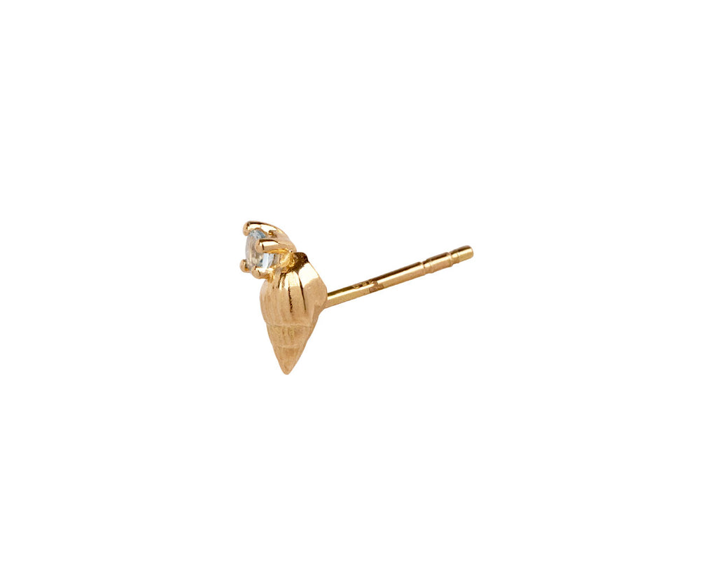 Renna Closed Aquamarine Bitsy Ursula SINGLE Stud Earring Side View