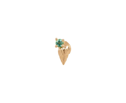 Closed Emerald Bitsy Ursula SINGLE Stud Earring