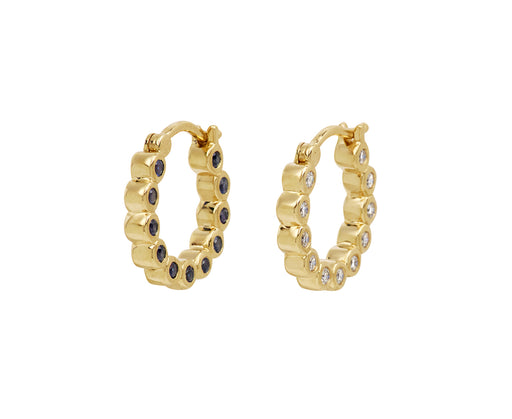 Diamond and Sapphire Bubble Hoop Earrings