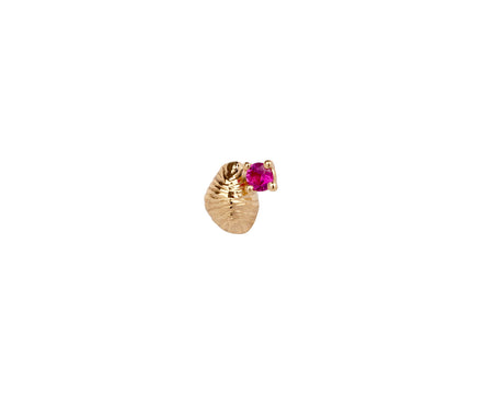 Closed Pink Sapphire Bitsy Bean SINGLE Stud Earring