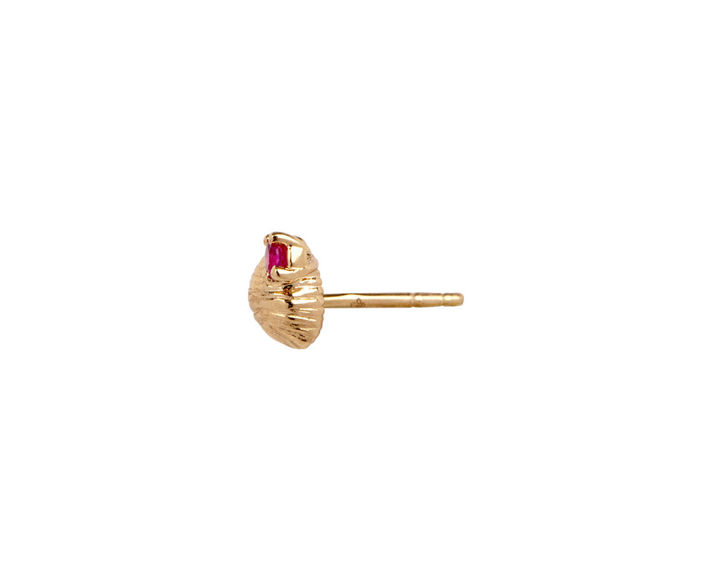 Closed Pink Sapphire Bitsy Bean SINGLE Stud Earring