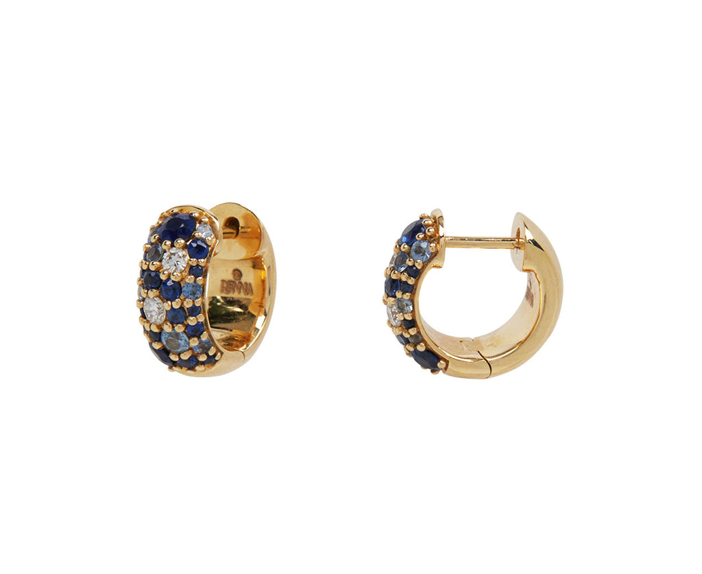 Blue Sapphire Tidepool Hoop Earrings