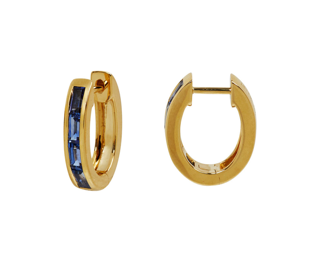 Renna Sapphire Equator Hoop Earrings - side