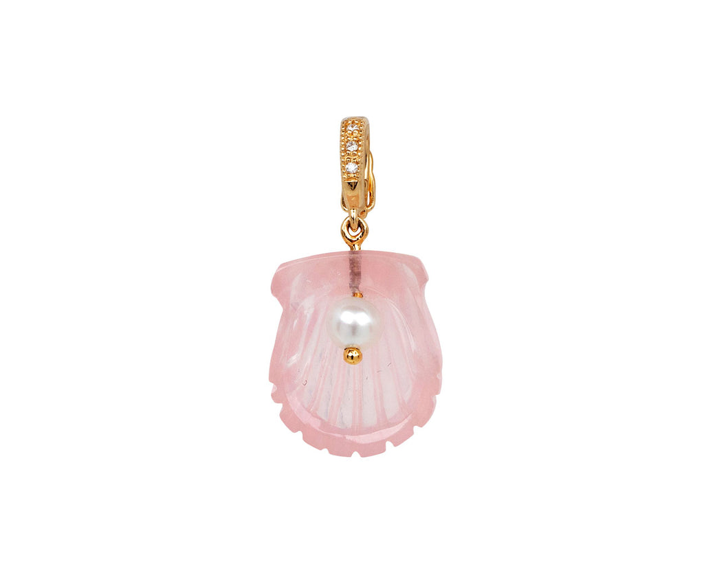 Rose Quartz and Pearl Dream Shell Pendant ONLY