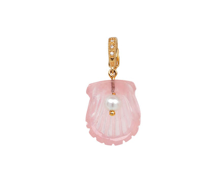 Rose Quartz and Pearl Dream Shell Pendant ONLY