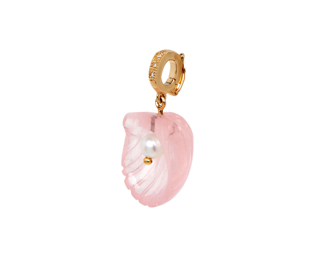 Rose Quartz and Pearl Dream Shell Pendant ONLY
