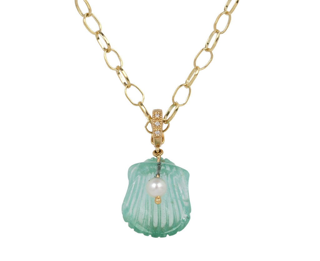 Renna Tourmaline and Pearl Dream Shell Pendant ONLY On Chain
