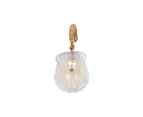 Rainbow Moonstone and Pearl Dream Shell Pendant ONLY