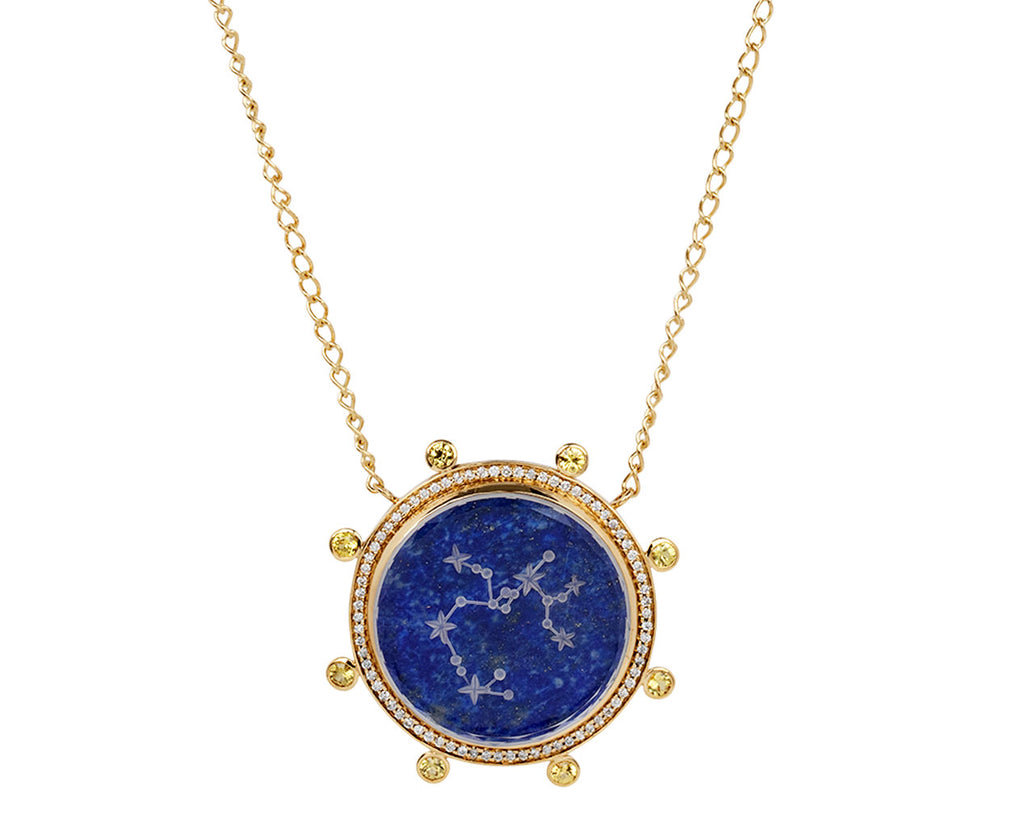 Yellow Sapphire and Lapis Sagittarius Necklace