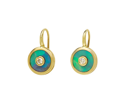 Retrouvai Brazilian Opal Midi Compass Hook Earrings
