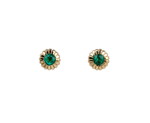 Heirloom Bezel Emerald Stud Earrings