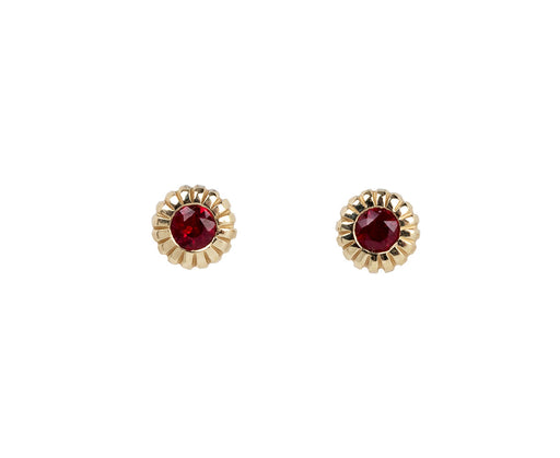 Heirloom Bezel Ruby Stud Earrings