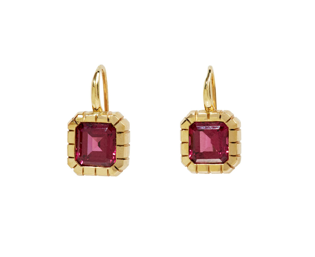 Rhodolite Garnet Heirloom Bezel Earrings
