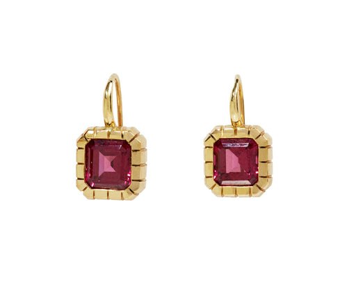 Rhodolite Garnet Heirloom Bezel Earrings
