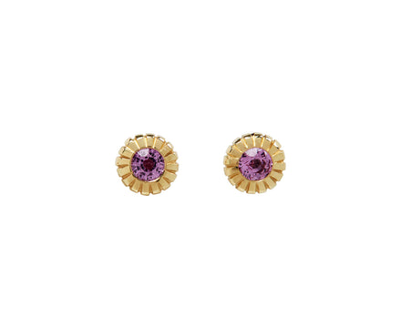 Heirloom Bezel Pink Sapphire Stud Earrings